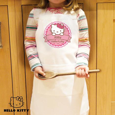 Personalised Hello Kitty Floral Kids Apron Extra Image 1